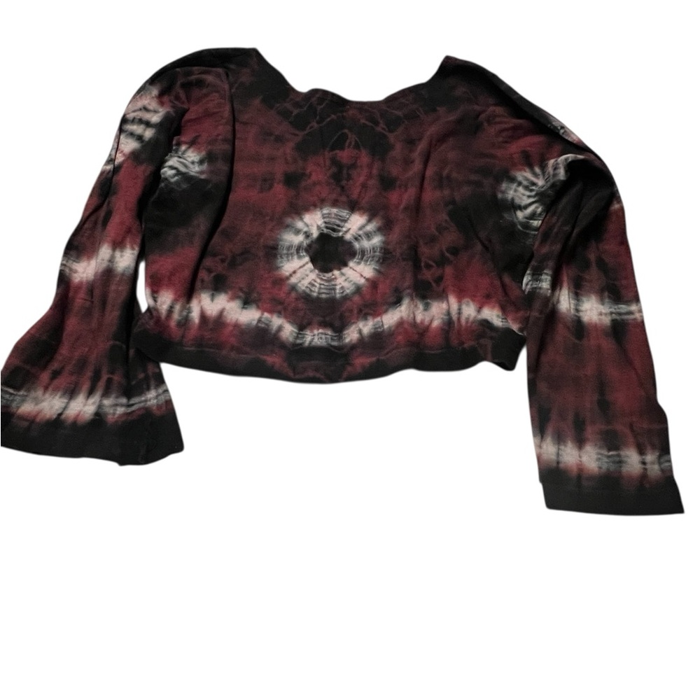GEETA 100% Cotton Women's Tie-Dye Long Sleeve Crop  Top Size XXL 36-38” chest